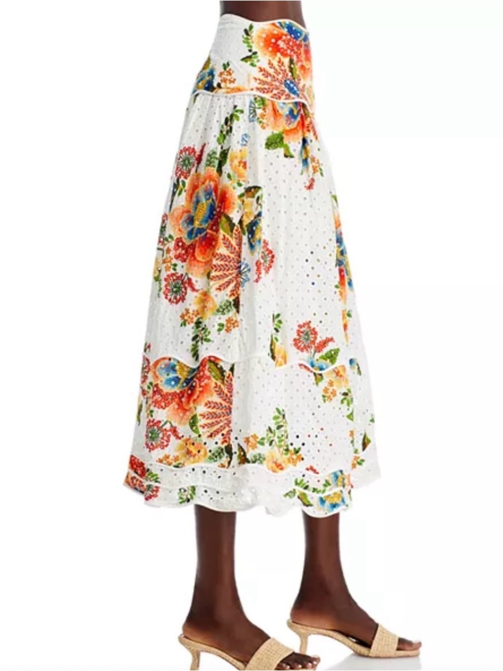 FARM Rio Delicate Garden Eyelet Midi Skirt Size Medium NWT $265 - Picture 8 of 10